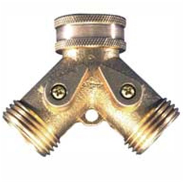 Grillgear Brass Y Two Hose Shutoff Gold - 50312/N80C GR193008
